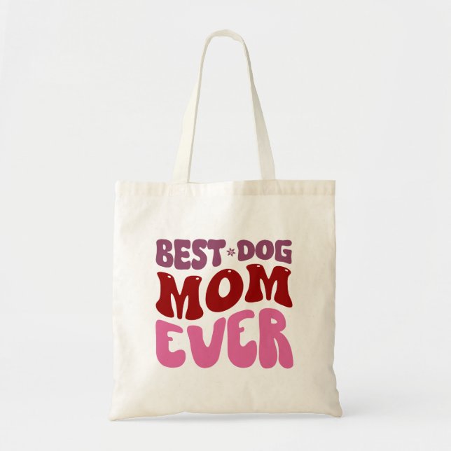 Bolso De Tela Mejor Mamá Perro De Moda Siempre Retro (Frente)