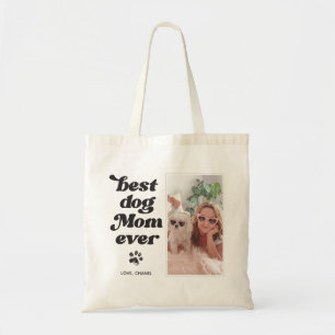 Bolso De Tela Mejor Mamá Perro del Mundo Foto y Texto Personaliz