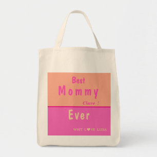 BOLSO DE TELA MEJOR MAMÁ Y ROSA DE PINK