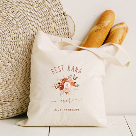Bolso De Tela Mejor Nana Ever | Boho Terracotta Floral