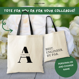 Bolso De Tela Mejor Nombre Inicial Personalizado Diario Profesio