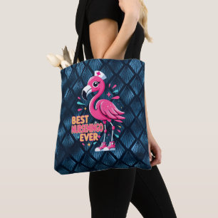 Bolso De Tela Mejor Nursemingo Enfermero de Enfermeras Flamingo