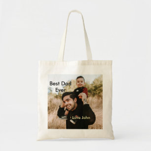 Bolso De Tela Mejor papá del mundo regalo de padre foto nombre s
