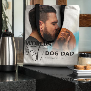 Bolso De Tela Mejor Papá Perro del Mundo Foto Personalizada