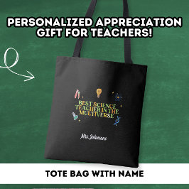 Bolso De Tela Mejor profesor de ciencias gracias Personalizado e