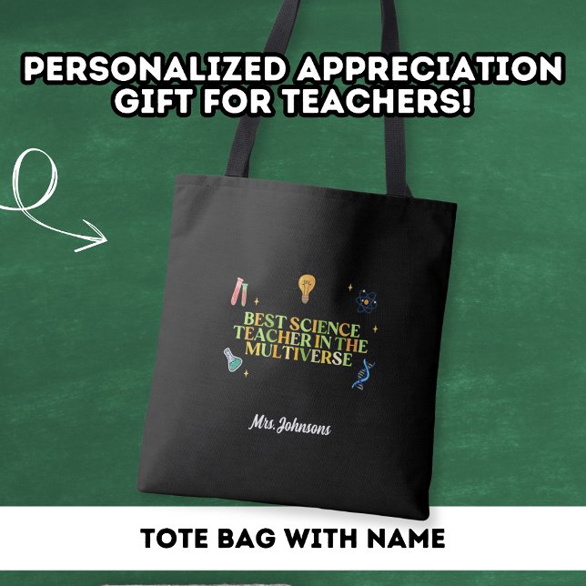 Bolso De Tela Mejor profesor de ciencias gracias Personalizado e (Subido por el creador)