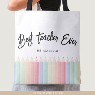 Bolso De Tela Mejor Profesor Personalizado De Arcoiris