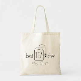 Bolso De Tela Mejor Profesora de Maestros Té Pun Nombre Personal