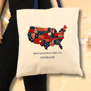 Bolso De Tela Mejor Quilter en EE. UU. Parche Personalizado