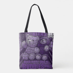Bolso De Tela Mejor tipografía de amigos Teddy Bear Word Cloud