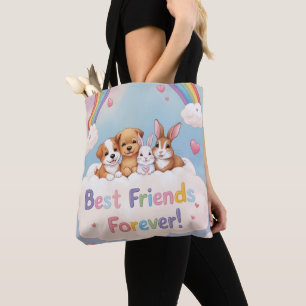 Bolso De Tela Mejores Amigos para Siempre con Gatitos Adorables