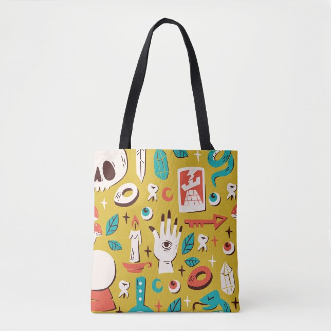 Bolso De Tela Melange místico: elementos ocultos e inestables (Anverso)