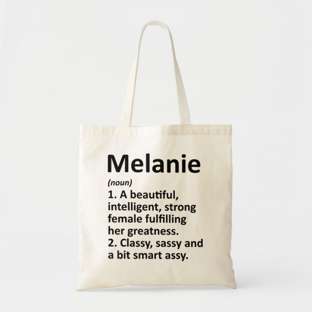 Bolso De Tela MELANIE Definition Personalized Name Funny Christm (Frente)
