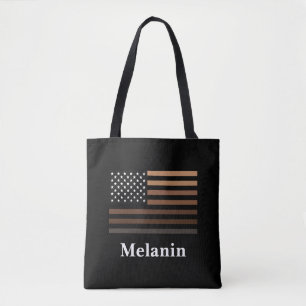 Bolso De Tela Melanin African American Bandera de Estados Unidos