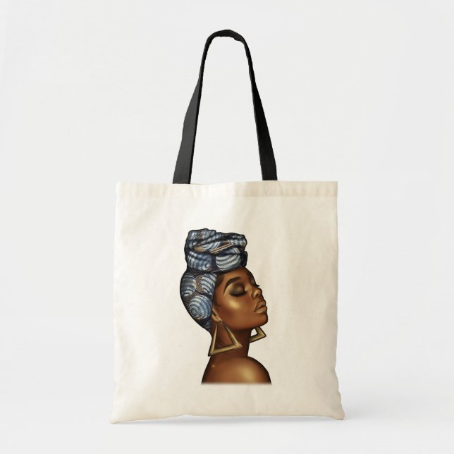Bolso De Tela Melanin Poppin Black Chica Magic African American (Frente)