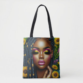 Bolso De Tela Melanin Queen Floral Tote Bag