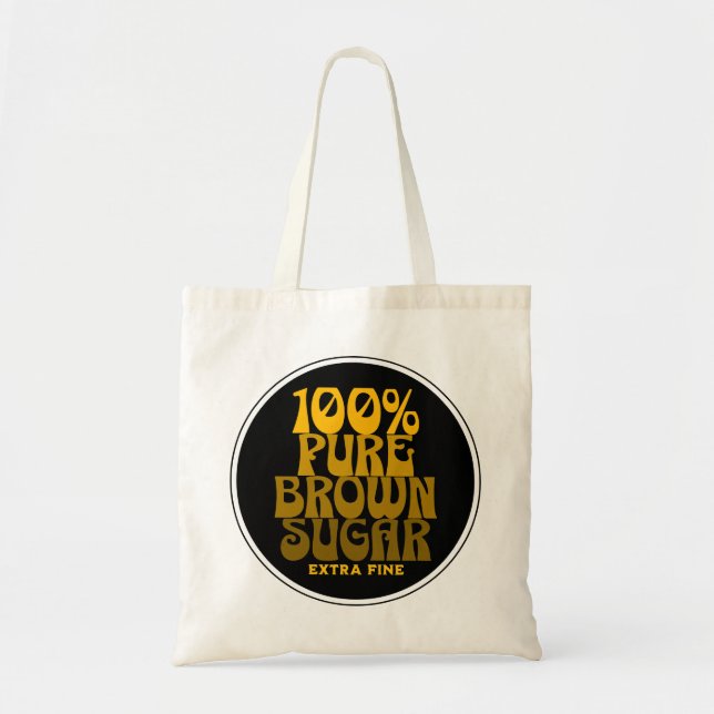 Bolso De Tela Melanina de azúcar marrón puro 100% Unisex (Frente)