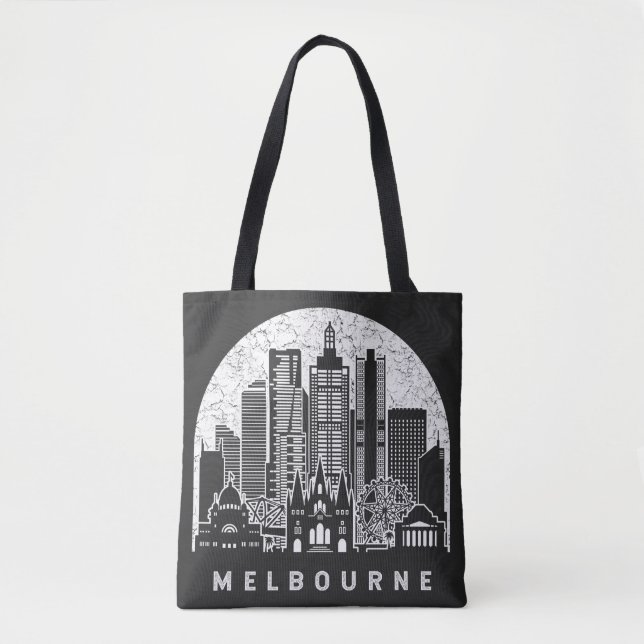Bolso De Tela Melbourne Australia Skyline (Anverso)