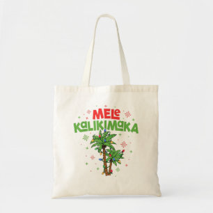 Bolso De Tela Mele Kalikimaka Navidades hawaianos con luz de árb