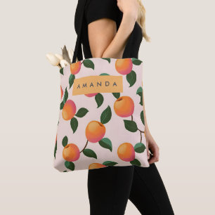 Bolso De Tela Melocotones personalizados de patrón de durazno