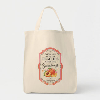 Bolso De Tela Melocotones Vintage Frutas la Dulzura Cita