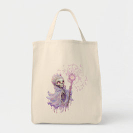 Bolso De Tela Melodías mágicas del lindo esqueleto morado.