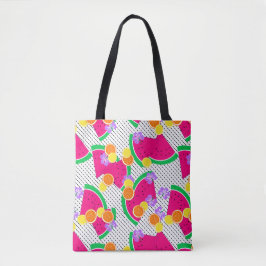 Bolso De Tela Melón de agua roja amarilla Lemones tropical en bl