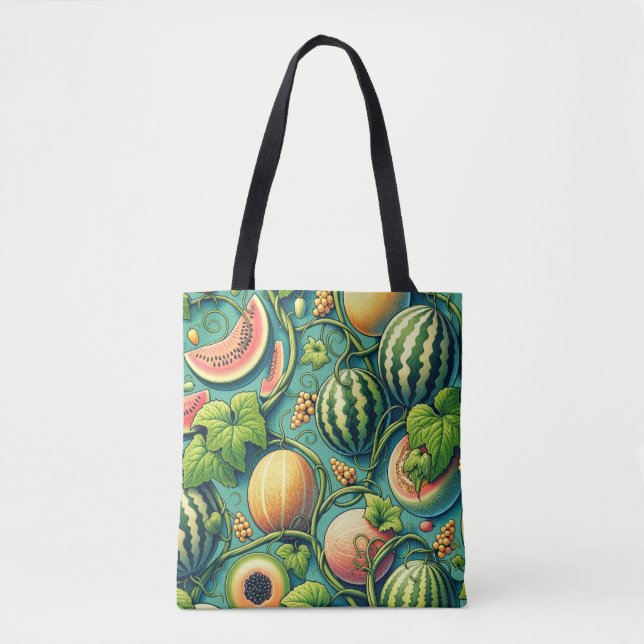 Bolso De Tela Melon Medley: Un Vibrante Parche De Viñetería (Anverso)
