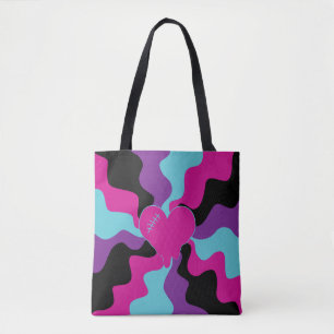 Bolso De Tela Melt cardíaco - rosa, púrpura, azul y negro