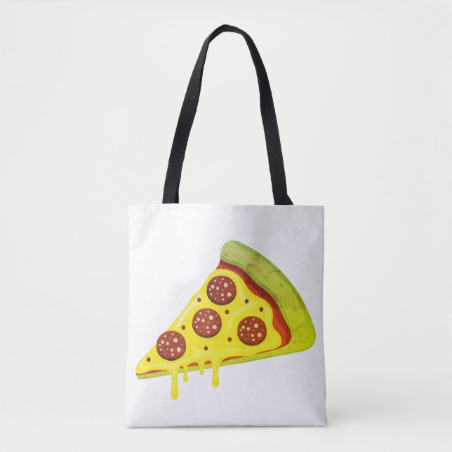 Bolso De Tela Melting Cheesy Pepperoni Pizza Slice (Anverso)