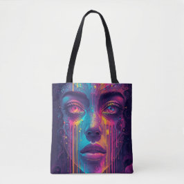 Bolso De Tela Melting Reality Tote Bag - Trippy Psychedelic Neon