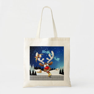 Bolso De Tela Meme Divertido de Navidad de Reno Mirando