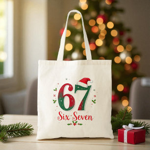 Bolso De Tela Meme divertido de Navidad Seis Siete 67 6 7 Fiesta