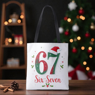Bolso De Tela Meme Navideño Festivo Seis Siete 67 6 7 Fiesta
