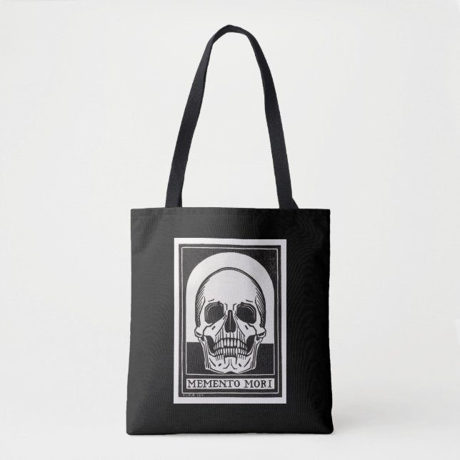 Bolso De Tela Memento Mori Skull Art (Anverso)