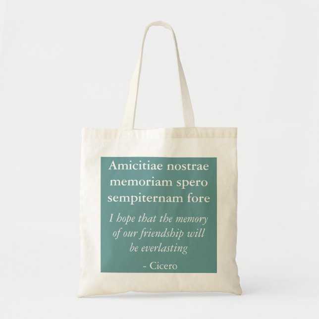 Bolso De Tela Memoria de la amistad - cita de Cicerón (Frente)
