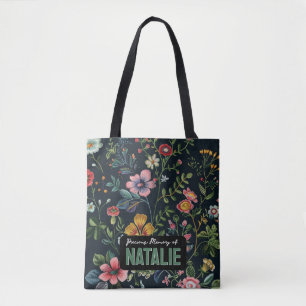 Bolso De Tela Memoria floral personalizada