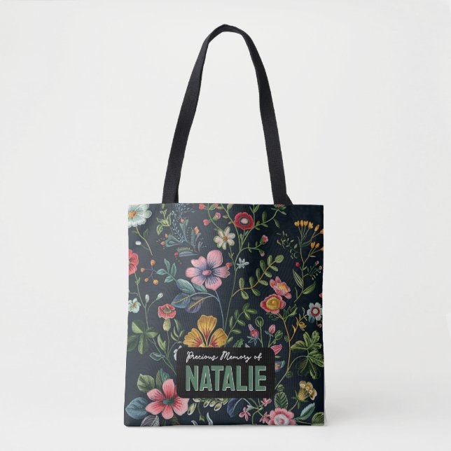 Bolso De Tela Memoria floral personalizada (Anverso)