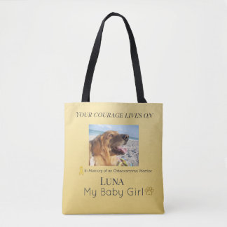 Bolso De Tela Memorial Dorado de Osteosarcoma para Mascotas - Ho