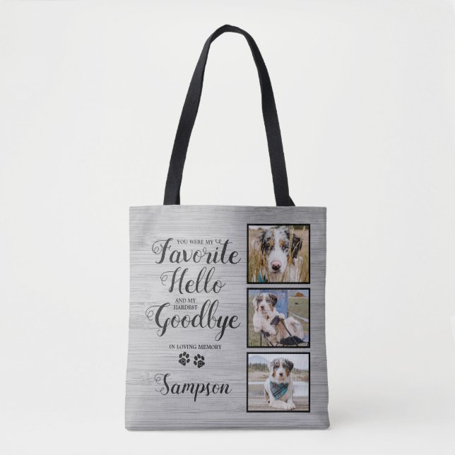 Bolso De Tela Memorial Mascota personalizado foto de Keepsake (Anverso)