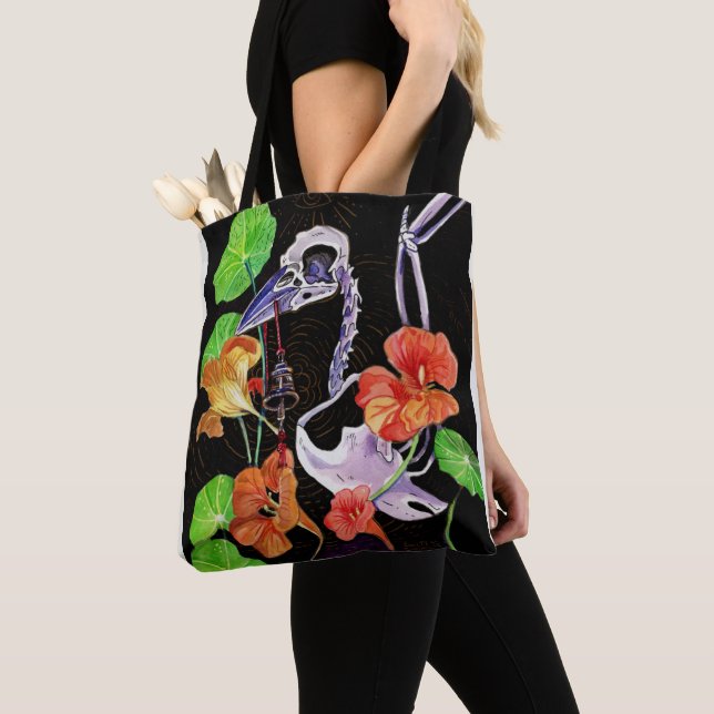 Bolso De Tela Memory Maps Autumn Vibes Raven skeleton Poster (Detalle)