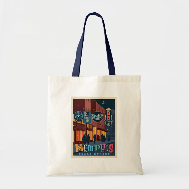 Bolso De Tela Memphis, TN | Beale Street Neon (Frente)