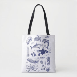 Bolso De Tela Menagerie Azul Profunda