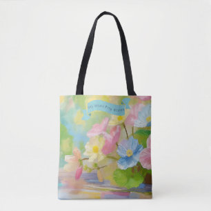 Bolso De Tela Menonia Flowers Vase,Día de la Madre de Biblia Scr