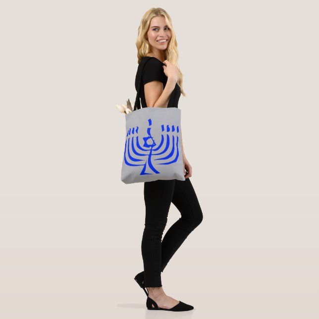 Bolso De Tela Menorah azul moderno (Puesto)