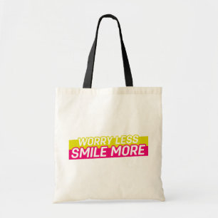 Bolso De Tela Menos preocupación, sonreír más