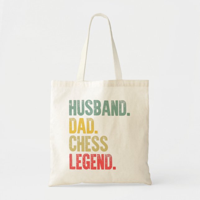 Bolso De Tela Mens Funny Gige Husband Dad Chess Legend (Frente)