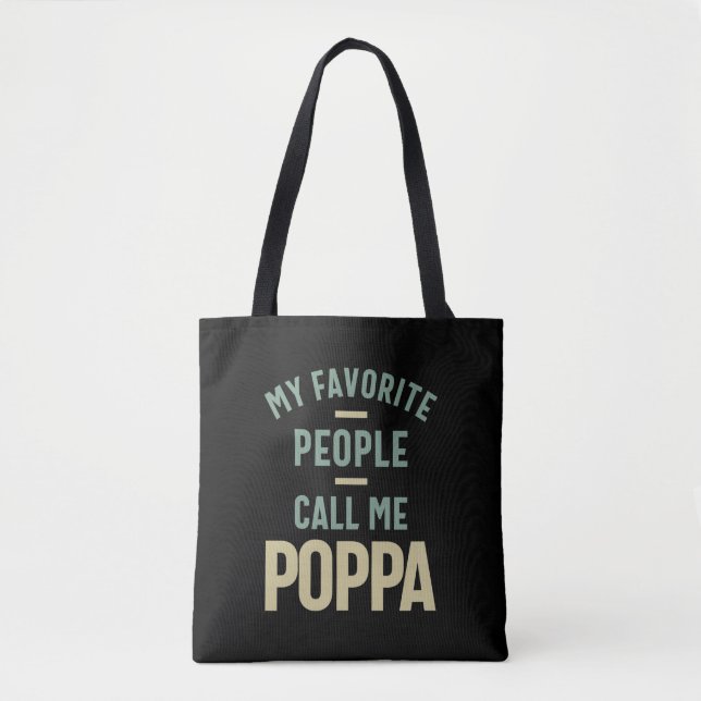 Bolso De Tela Mens Mi Gente Favorita Me Llama Poppa (Anverso)