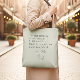Bolso De Tela Mensaje de Amor a Dachshund Personalizado Verde Sa