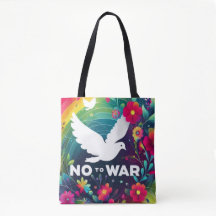 Mensaje de paz: Dove Over Wreath Tote Bag